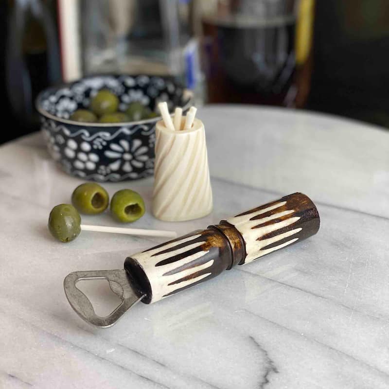 Handmade African Batik Bone Bottle Opener