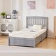 preview thumbnail 9 of 27, Four Large Drawers Pinewood Twin Bed With A Curved Vertical Headboard