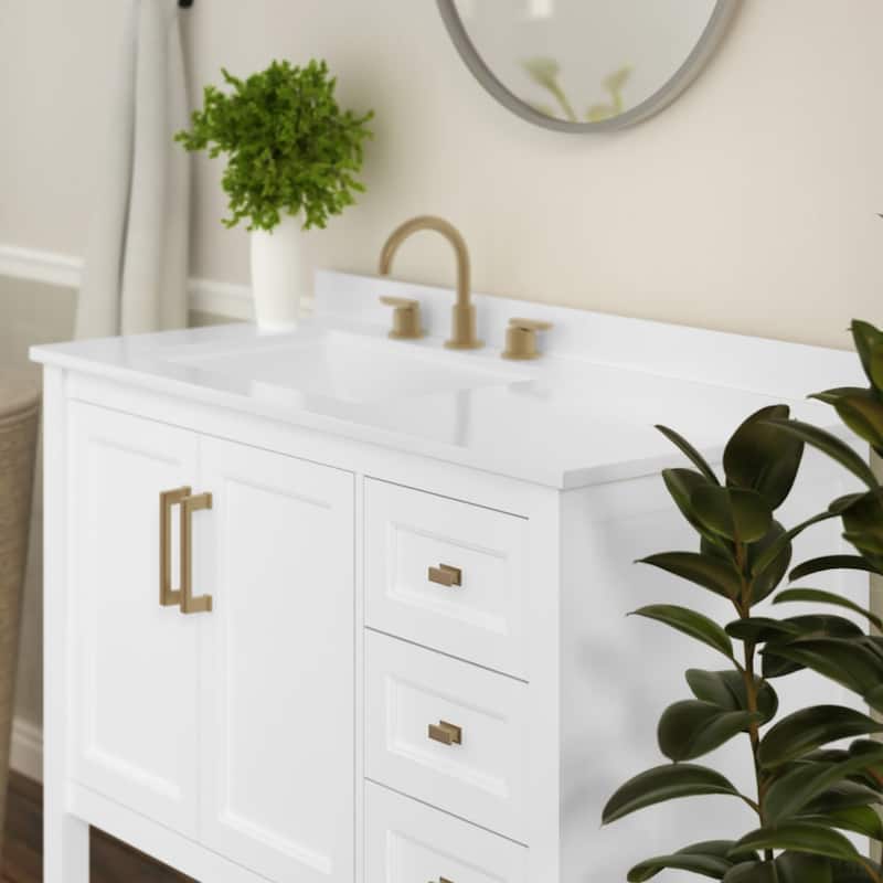 Bathroom Vanity with Sink, Open Storage, and Storage Drawers