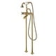 preview thumbnail 8 of 13, SevenFalls 8019 Telephone Double Lever Handles Clawfoot Floor Mounted Tub Filler with Handheld Shower Brushed Gold