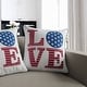 preview thumbnail 1 of 2, Tamaway Contemporary Patriotic 'Love' Accent Pillows (Set of 2) by Porch & Den