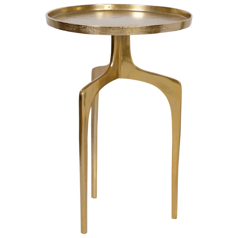 Aluminum Round Accent Table - Soft Gold