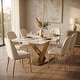 preview thumbnail 52 of 75, Voren Modern Rectangular Dining Table, Sintered Stone/Tempered Glass Top & Stainless Steel Gold Finish Pedestal Base