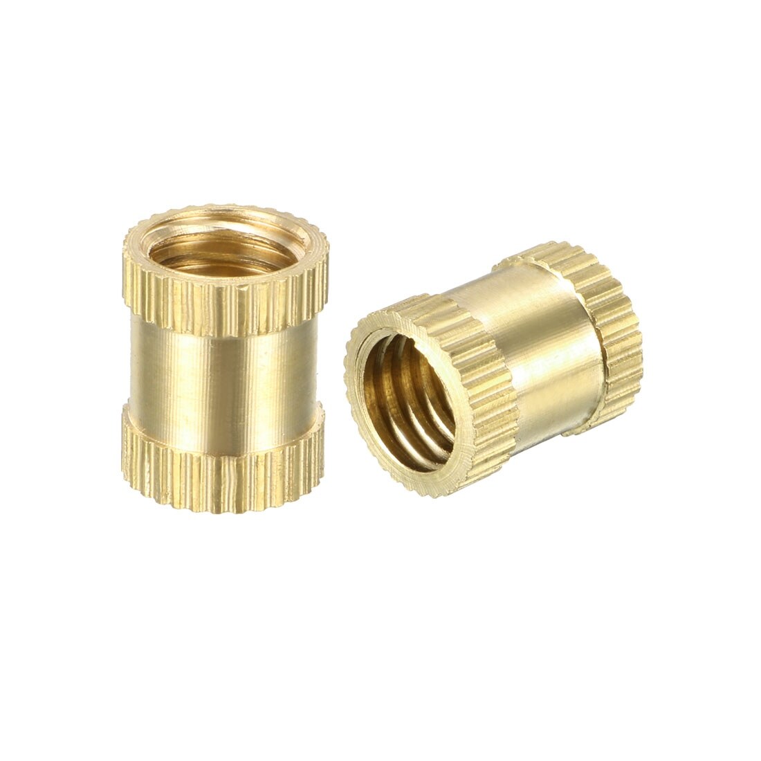 Brass Knurled Threaded Insert Embedment Nuts 5 Pcs x 10mm L OD M8 x 8mm