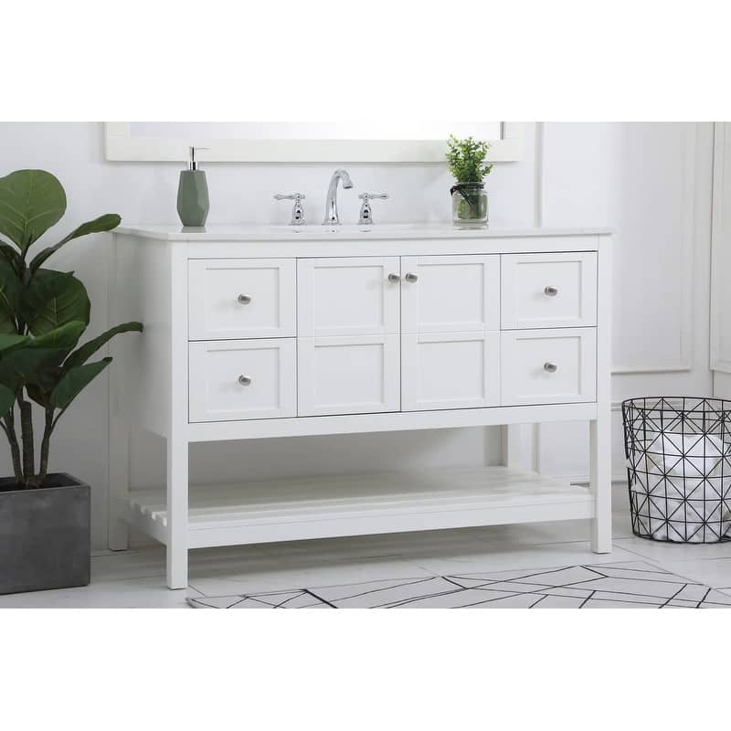 Elegant Lighting VF16448 Theo 48" Free Standing Single Basin Vanity