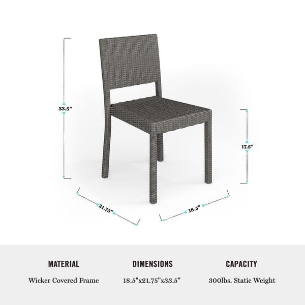 dimension image slide 2 of 6, Martha Stewart 7pc Rattan Patio Dining Set - 6 Chairs, Table - 62"D x 39"W x 30"H