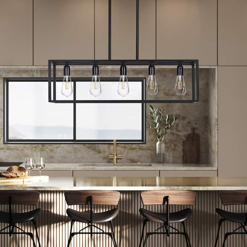 Industrial 5-light Metal Steel Cage Ceiling Lamp