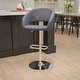 preview thumbnail 74 of 178, Vinyl Adjustable Height Barstool with Rounded Mid-Back Gray Vinyl