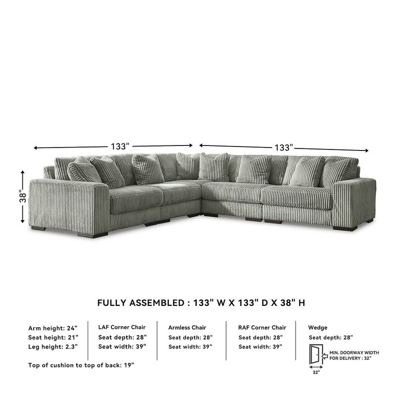 Signature Design by Ashley Lindyn 5-Piece Sectional - 133"W x 133"D x 38"H