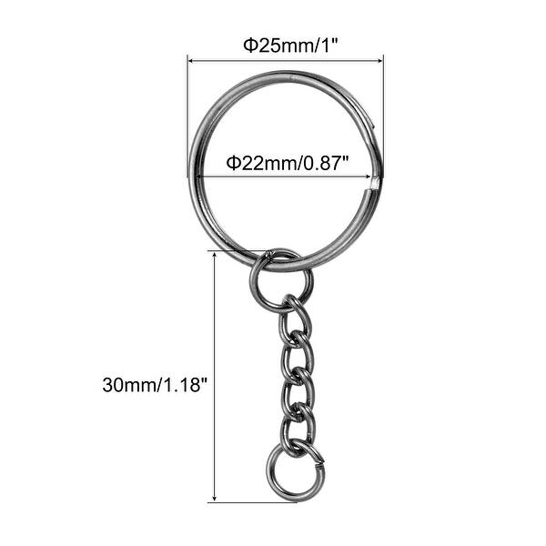 Split Key Rings with Chain Open Jump Connector Electroplated Iron Bed