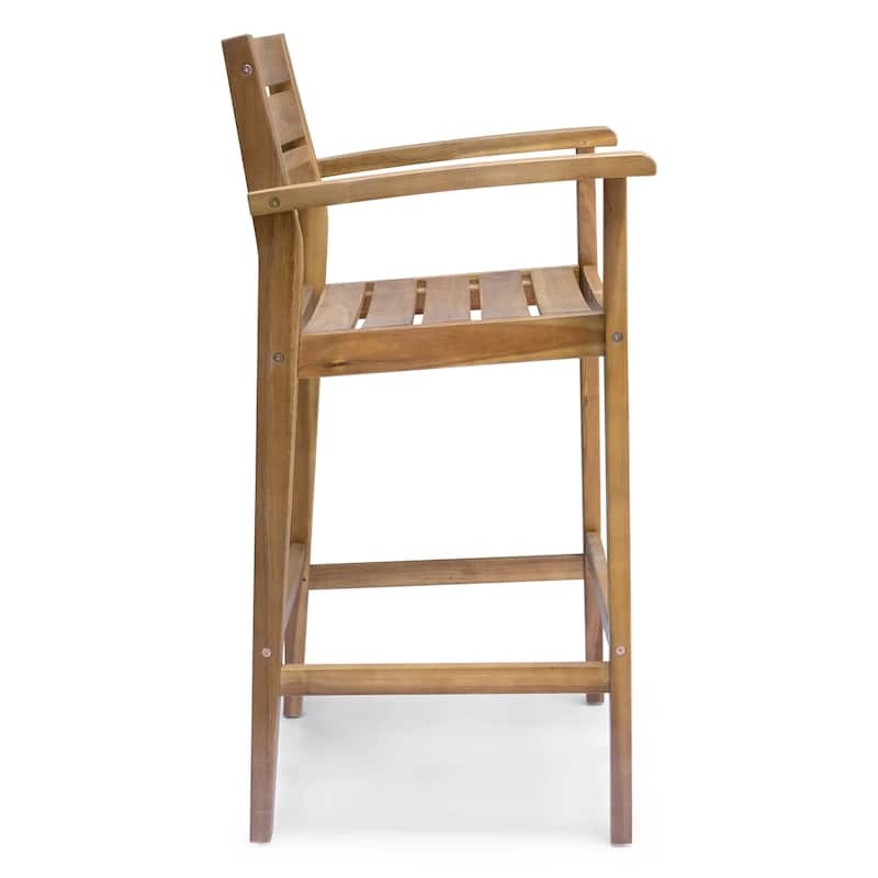 Stamford Outdoor Acacia Barstool (Set of 4) by Christopher Knight Home