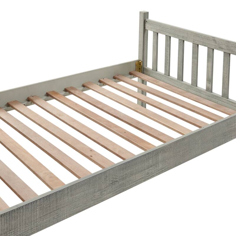 Windsor 3-Piece Wood Bedroom Set with Slat Twin Bed and 2 Nightstands