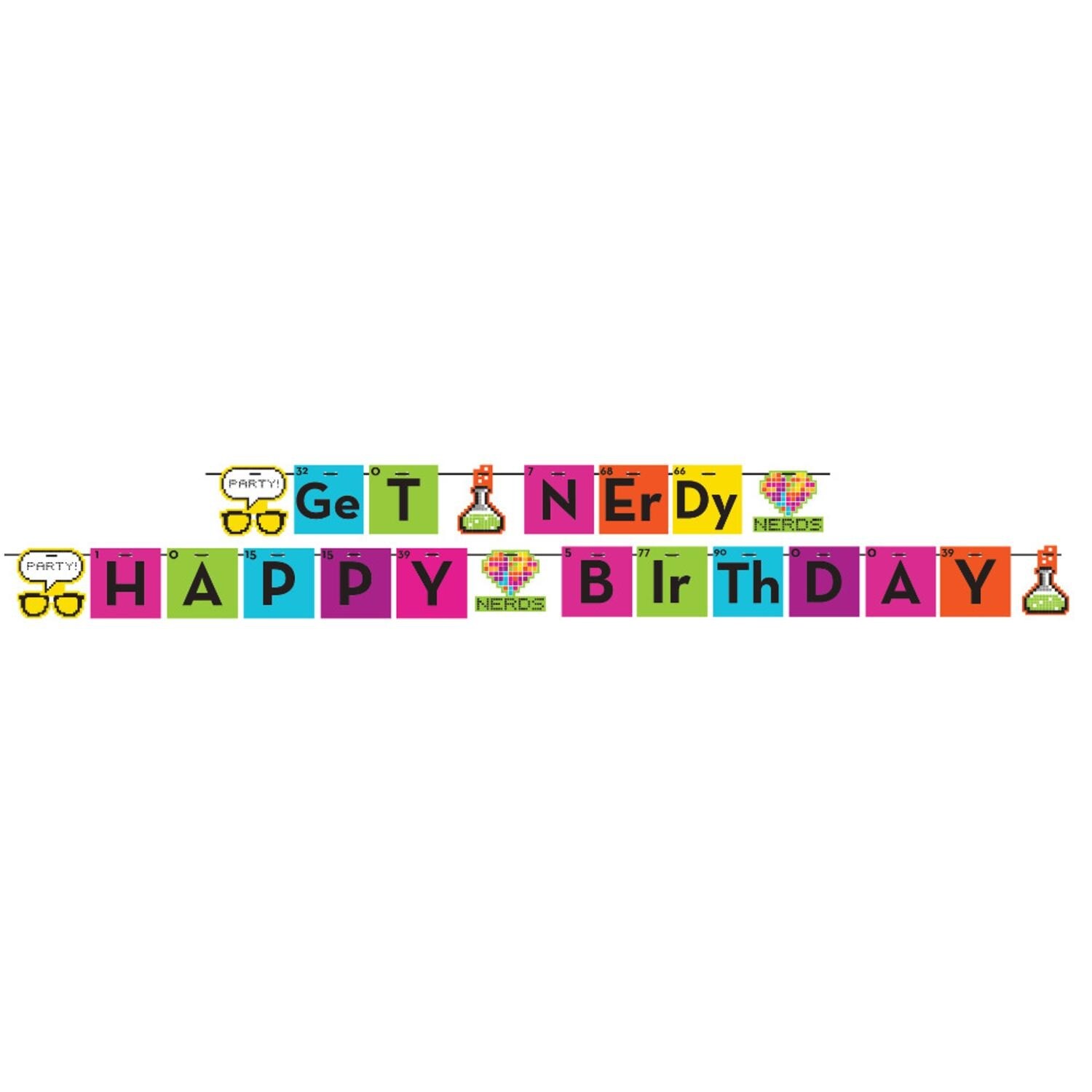 Shop Pack Of 6 Decorative Get Nerdy Happy Birthday Ribbon