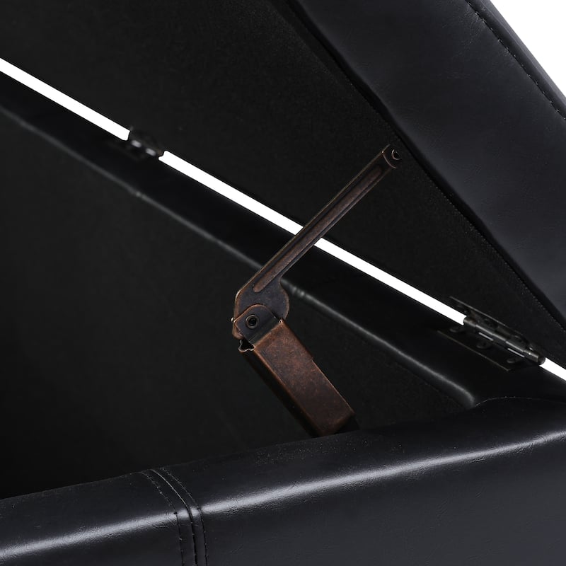 Adeco Faux Leather Storage Ottoman Bench for Bedroom