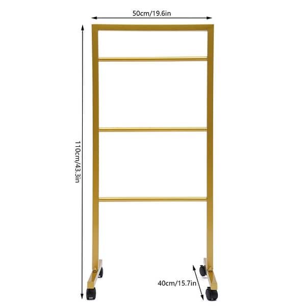 Gold Clothes Rack Freestanding Garment Rack with Wheels 43.3x19.6x15