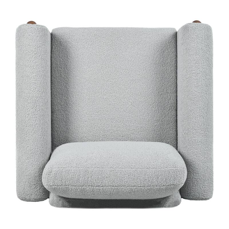 Maloa Upholstered Oversized Teddy Accent Chair with Walnut Legs by Christopher Knight Home