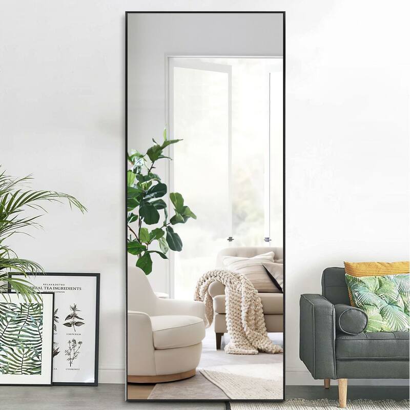 Modern Aluminum Alloy Thin Framed Full Length Floor Mirror