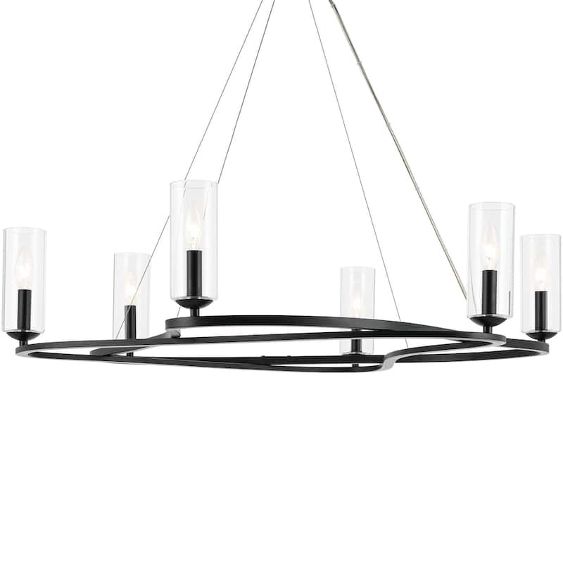 Kichler 52771 Harpin 6 Light 38" Wide Chandelier - Black