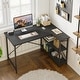 preview thumbnail 99 of 113, Small L Shaped Desk with Storage Shelves Corner Computer Desk