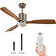 preview thumbnail 7 of 38, ExBrite 52 inch LED Ceiling Fan,Walnut Solid Wood Blades,Remote Control,DC Motor