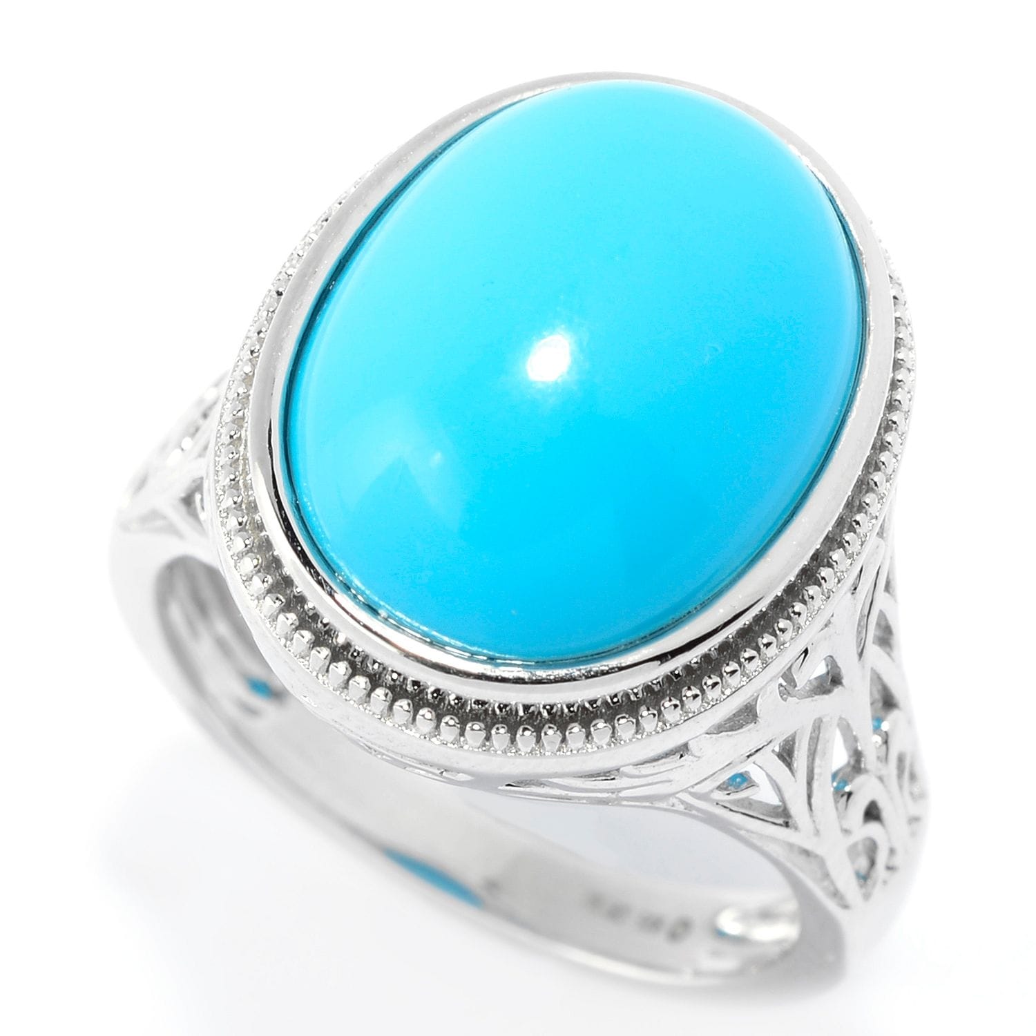 Pinctore 925 Sterling Silver Sonora Beauty Turquoise Gemstone Solitaire Ring