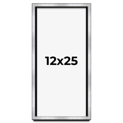 12x25 Shadow Box Frame Silver | 1.375 Inches Deep Real Wood