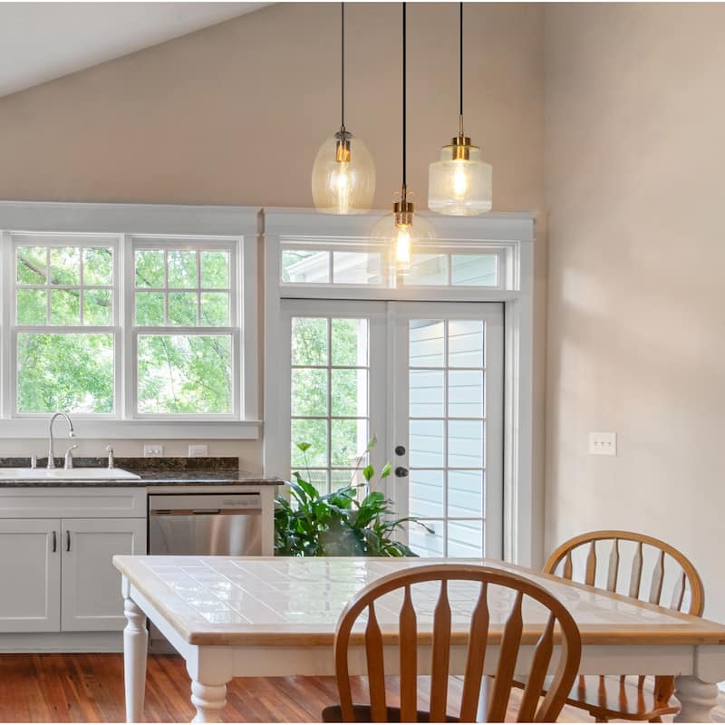 Modern Raindrop Seeded Glass Mini Pendant Lights DIY High-end Pendant Ceiling Lighs - Clear