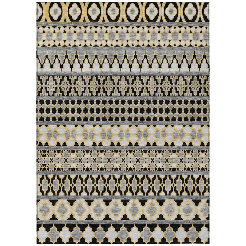 HomeRoots Quatrefoil Transitional Rectangle Outdoor Rug