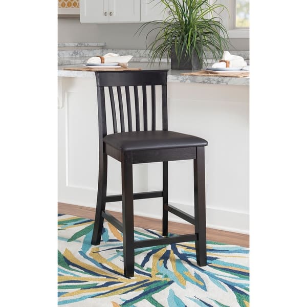 slide 1 of 9, Copper Grove Floresti Black Slat-back Counter Stool