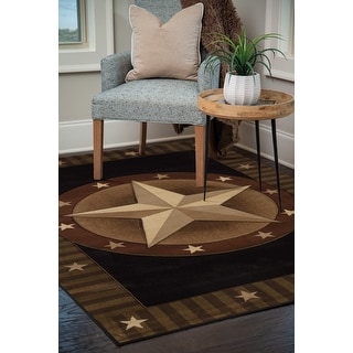 Westfield Home Sculptures Western Star Hand Carved Area Rug - Bed Bath ...