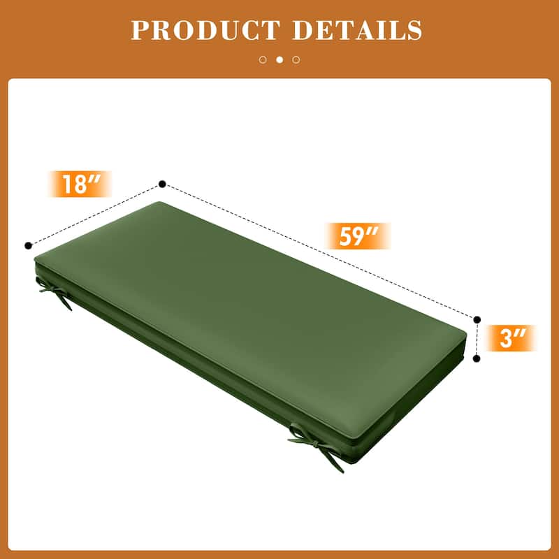 Waterproof Outdoor/Indoor Bench Seat Cushion Replacement for Patio Furniture
