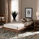 preview thumbnail 6 of 6, Karine Walnut Brown Finished Wood Twin Size Platform Bed Frame
