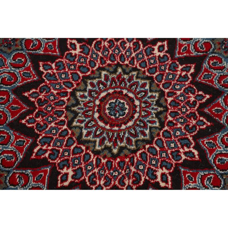 Traditional Red Kashan Turkish Area Rug Bedroom Machine-Made Carpet - 9'8" x 13'4"