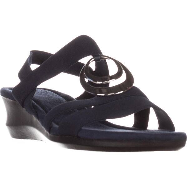 Shop Impo Geanna Stretch Wedge Sandals Navy 11 Us Overstock 22730760
