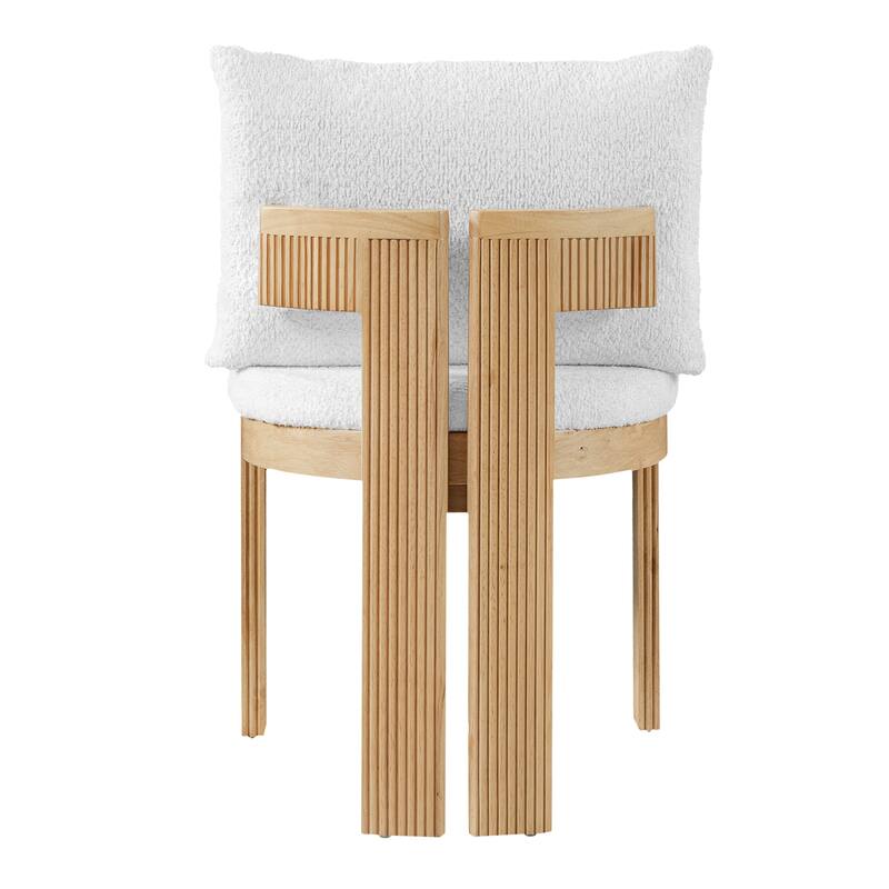 Christopher Knight Home - Modern 20.67" Boucle Upholstered Dining Chairs Set, Ergonomic Contoured Seat & Solid Wood Legs