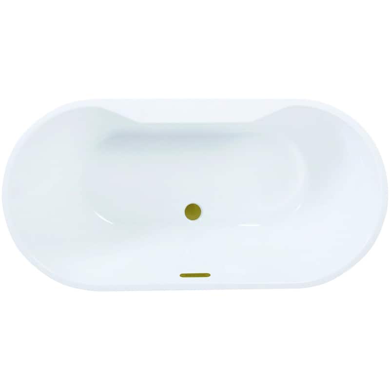 Kingston Brass VTDE512823C42 Aqua Eden 51" Free Standing Acrylic - White / Brushed Brass