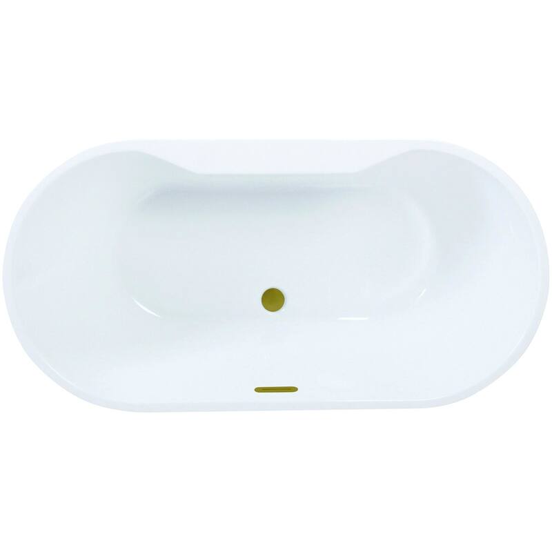 Kingston Brass VTDE673223C42 Aqua Eden 66" Free Standing Acrylic - White / Brushed Brass