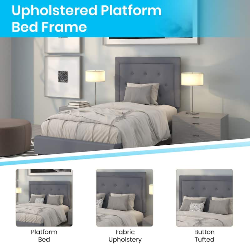 Tufted Platform Bed with 10in. Pocket Spring Mattress