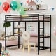 preview thumbnail 1 of 24, Twin Size Metal Modern Loft Bed With Desk and Shelve,Solid Construction Black