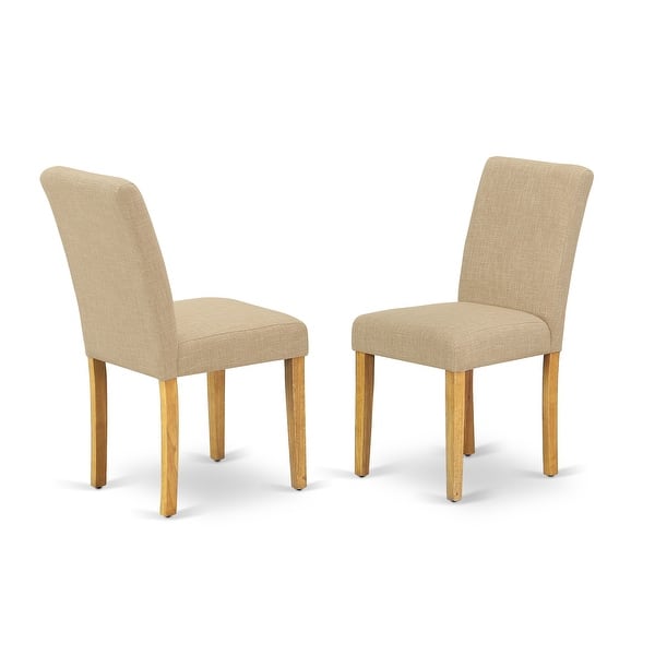 East West Furniture Abp4t04 Abbott Parson Chair With Oak Leg And Linen Fabric Light Fawn Set Of 2 Overstock 28374944