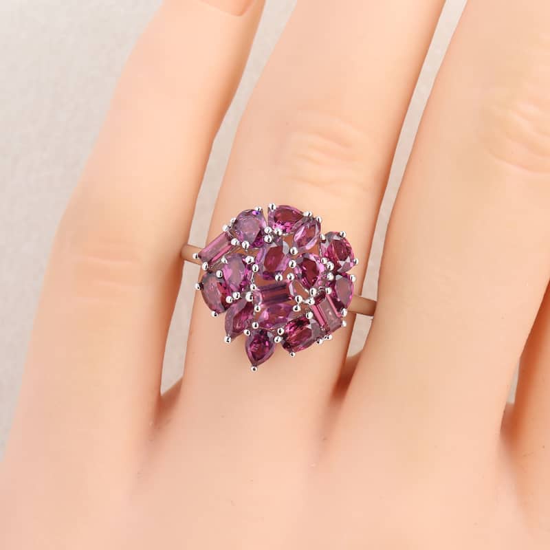 Miadora Multi-Shape Gemstone Cluster Ring Sterling Silver