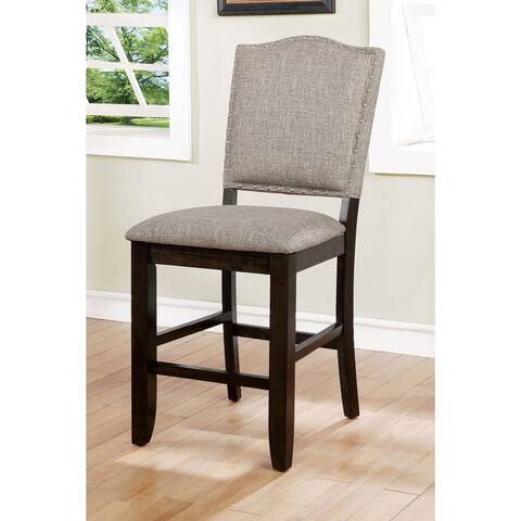 Furniture of America Fic Farmhouse Grey Counter Chairs (Set of 2)