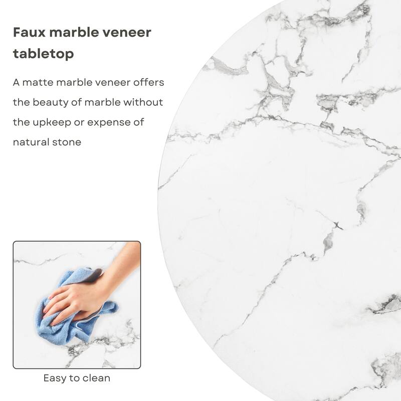 Furniture of America Astra Modern Wood Round Dining Table with Fluted Base