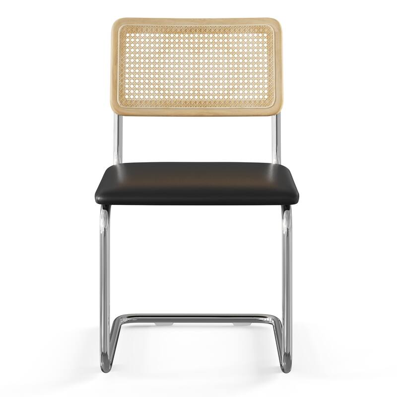 Hayward Cane Back Fabric Side Chair Chrome Frame (Set Of 2)