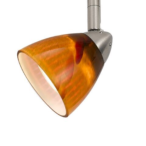 Hand Blown Glass Shade Adjustable Track Light Head with Metal Frame,Yellow
