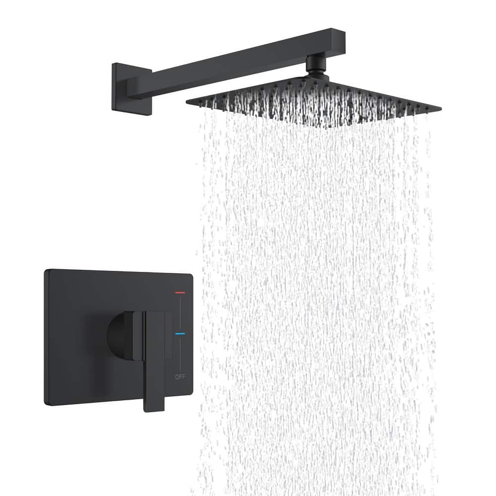 PROOX Wall Mount Square Shower Trim Kit with Single-Spray Shower Head