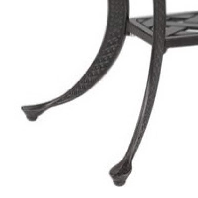 42 Inch Cast Metal Outdoor Patio Coffee Table, Dark Bronze