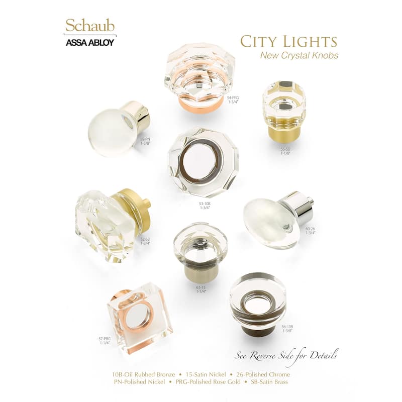 Schaub and Company City Lights 1-1/8 " Contemporary Luxe Crystal