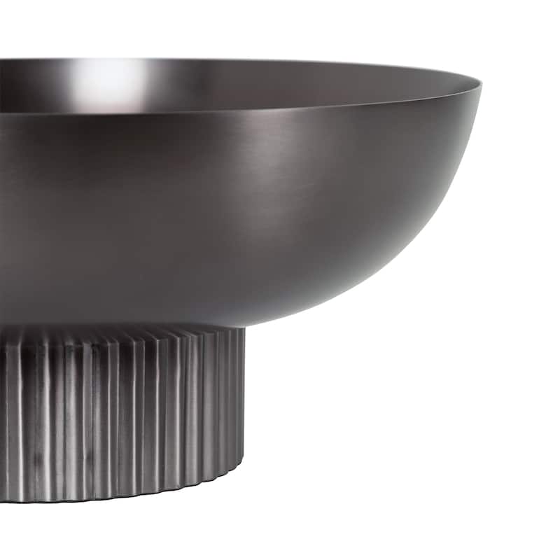 Kate and Laurel Rooks Ribbed Metal Bowl