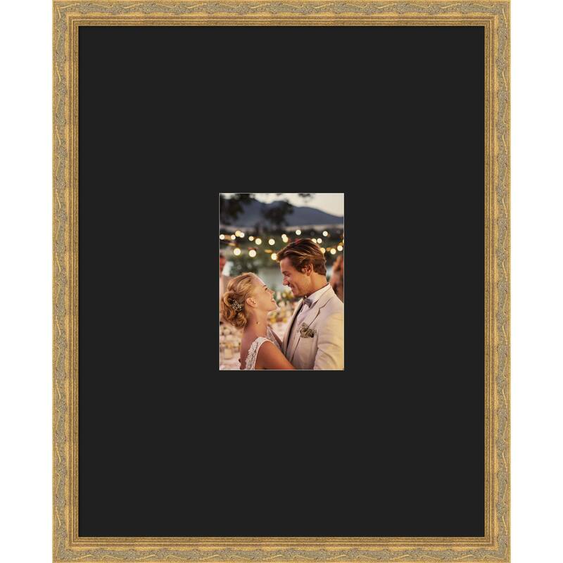 Mila Picture Frame, Photo Frame - 16x20 Matted Black 5x7 - Mila Dark Gold